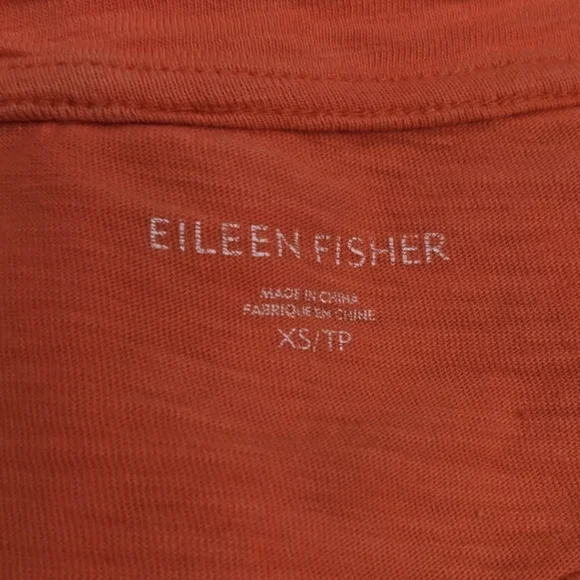 Eileen Fisher Short Sleeve Tee T Shirt XS Orange Minimalist Sustainable #585 - Picture 2 of 9